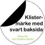 Klistermärke med svart baksida